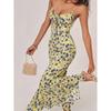 Bohemian Floral Print Suspender Dress 2026 Sleeveless Long Fishtail Skirt Skirt
