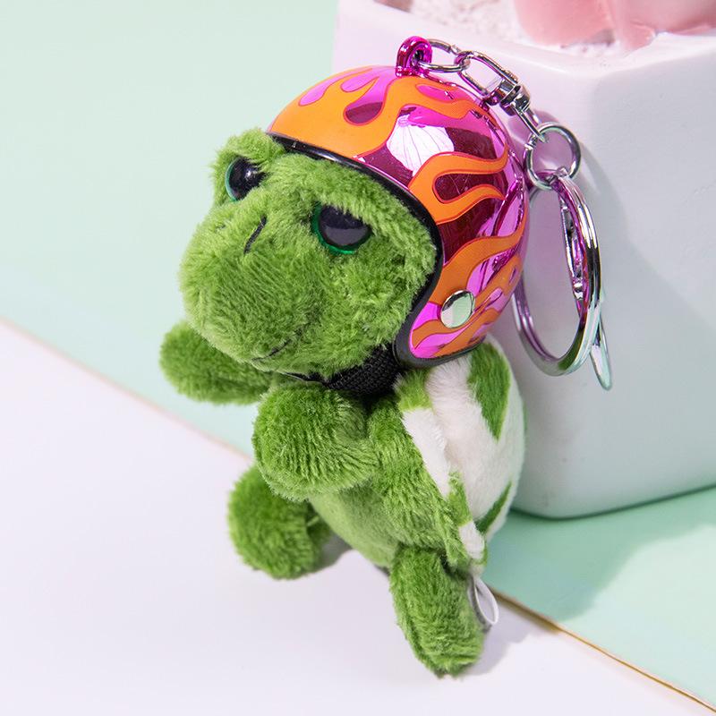 Nieuwe Helm Draagende Schildpad Schattige Pluche Schildpad Hanger Tas Accessoires Feest Cadeauzakje Bedeltje black