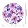 1pc Purple Floral Round Mouse Pad Non-Slip Rubber Surface Desk Accessories Desk Pad Pc Setup Accessories Mouse Mat Rug Computer