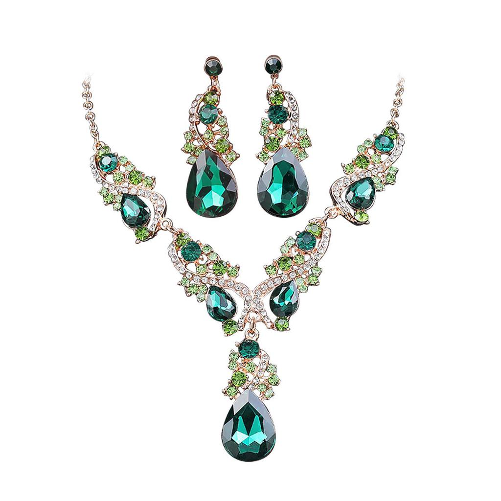 2025 Trendový set náhrdelníku a náušnic ve tvaru slzy pro nevěstu na svatbu