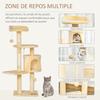 Cat Tree for Indoor Cats Pet Activity Centre Kitty Condo Climbing Scratching Post with Toys 4-tier 114cm Tall Beige
