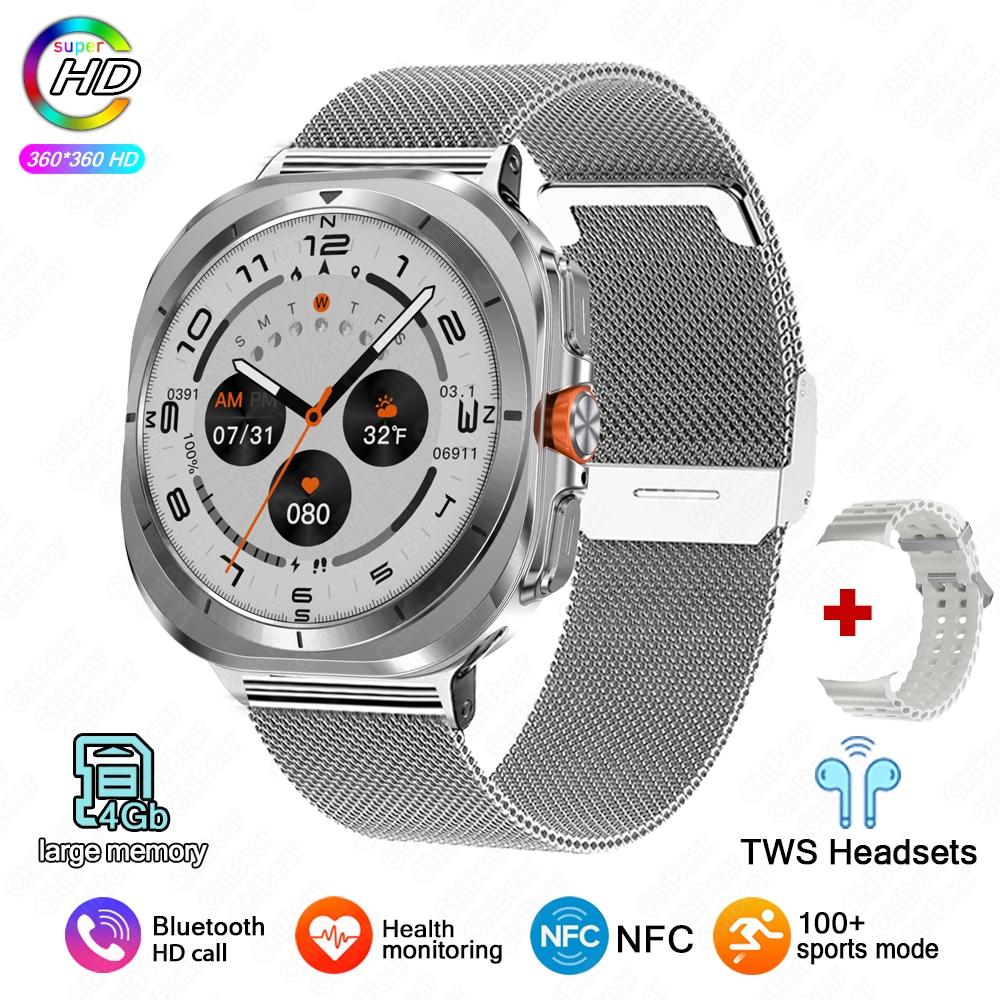 2025 New Smartwatch Watch 7 Man Woman Sports Outdoor Compass Bluetooth Call 32GB NFC Heart Rate Weather For Samsung Smartwatch