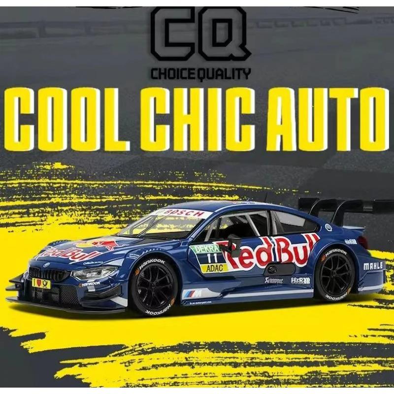 1/24 Scale BMW M4 GT3 Red Bull Co-brand Alloy Sports Car Model Diecasts Metal Racing Vehicles Car Model Sound and Light Kids Toys Gift