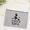 Witch Print Canvas Zipper Makeup Bag Witchcraft Women Travel Lipstick Bag Skincare Storage Organizer Pencil Case Cosmetics Bags