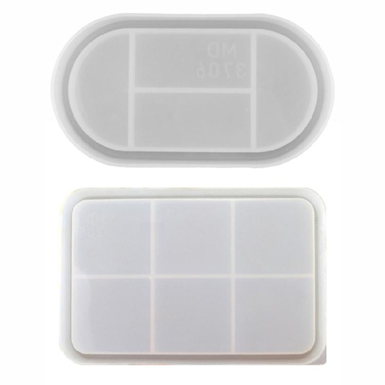 

2Pcs DIY Tray Plate Molds Big & Small Tray Silicone Molds for DIY Art Crafts 1