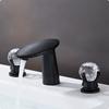Bathroom Faucet with Waterfall Spout Polished Bathroom Faucet with Crystal Handles Waterfall Sink Tap Two-Handle Spa-Like