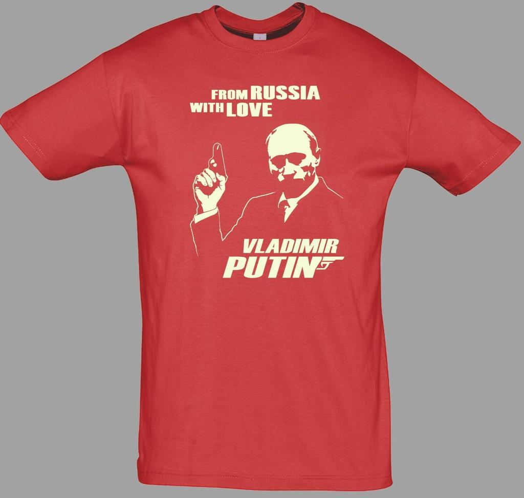 Putin Men T Shirt From Russia with Love Funny USSR Shirts Short Sleeve Casual  T Shirt
