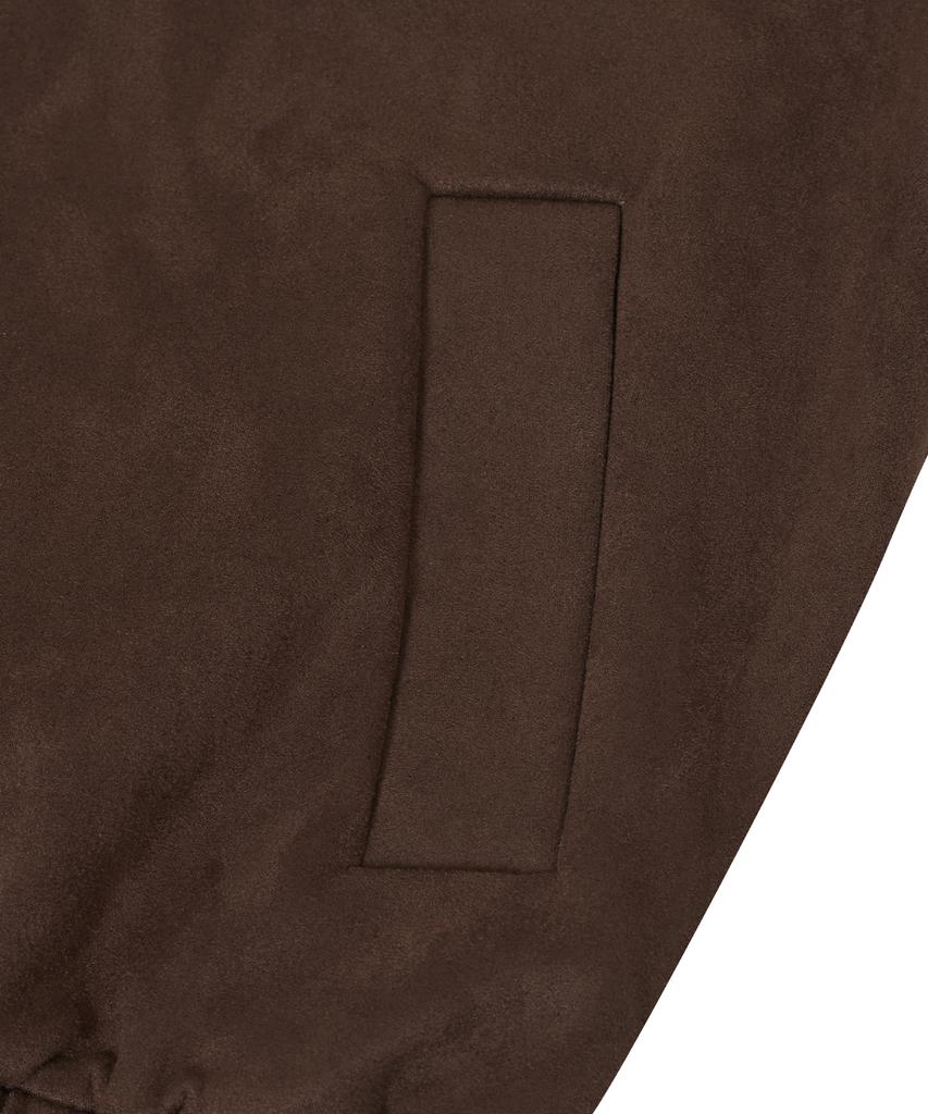 Standarderror 87-Stan059 Minimal Two-Way Suede Blouson Jacket Brown