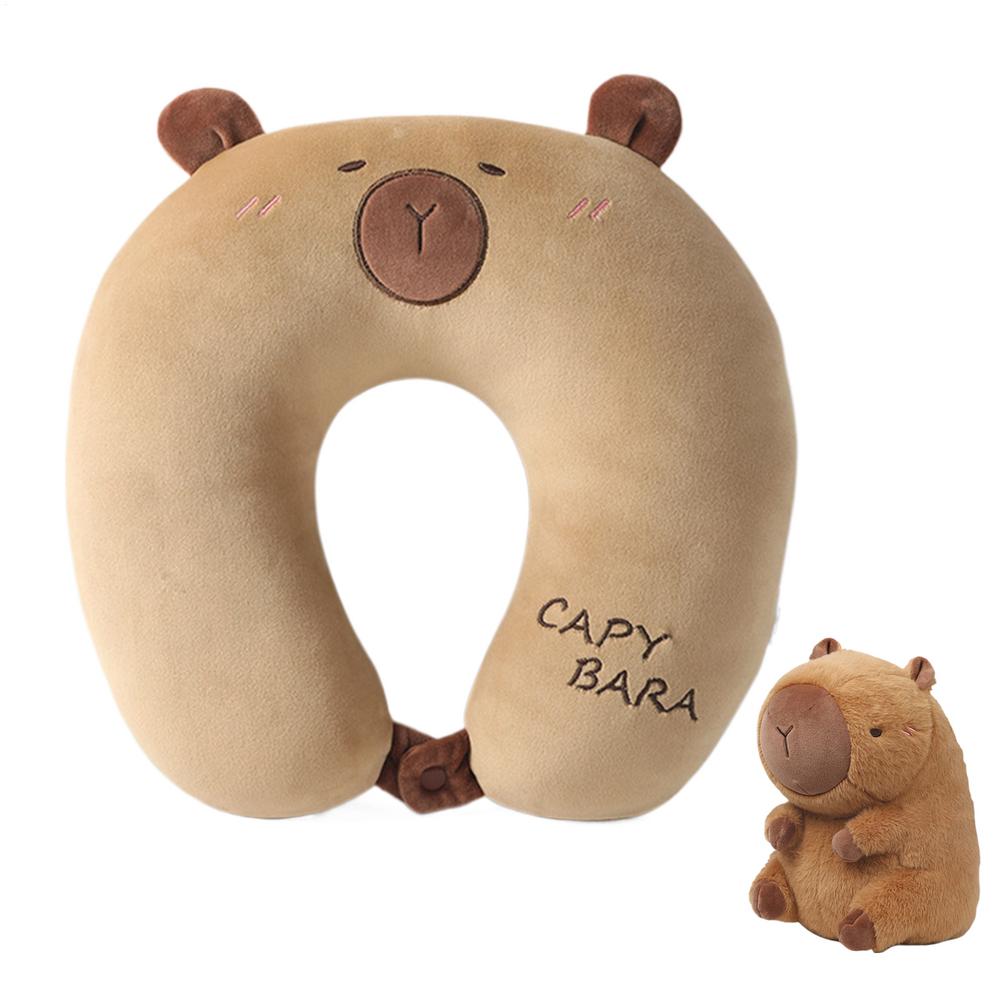Neck Pillow For Travel 2 In 1 Capybara Plush Sleeping Support U Shape Neck Support Travel Pillows For Adult Children Airplane