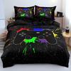 Black Game Handle Three-Piece Quilt Cover 3D Digital Printing Bedding Set Bed Cover