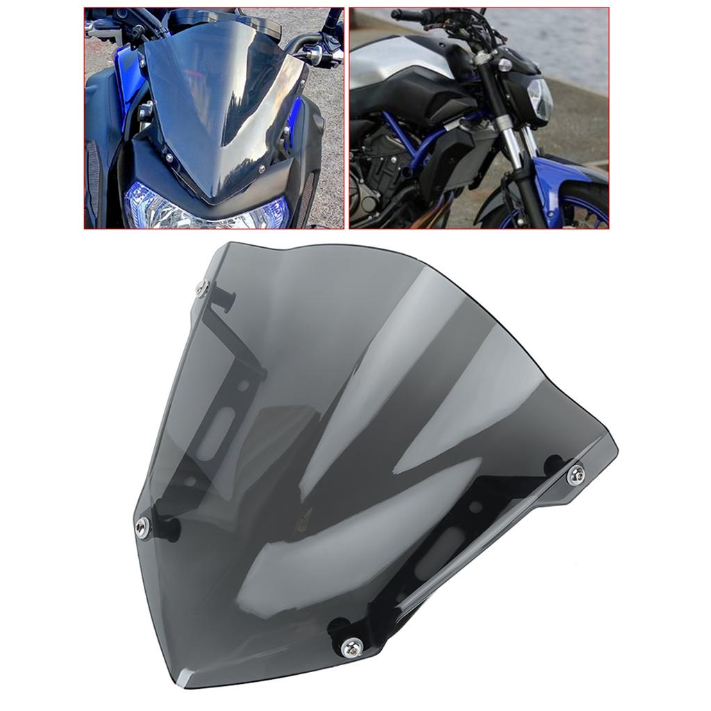 Motorcycle Windscreen Light Gray Sport Style Add On Windshield Fits for YAMAHA MT 07 FZ 07 2018 2020