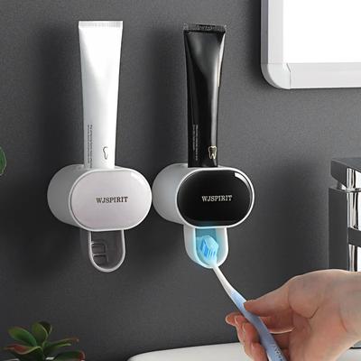 Dispensador automático de pasta de dientes para niños, exprimidores de pasta de dientes a prueba de polvo, soporte de montaje en pared, Set de accesorios de baño