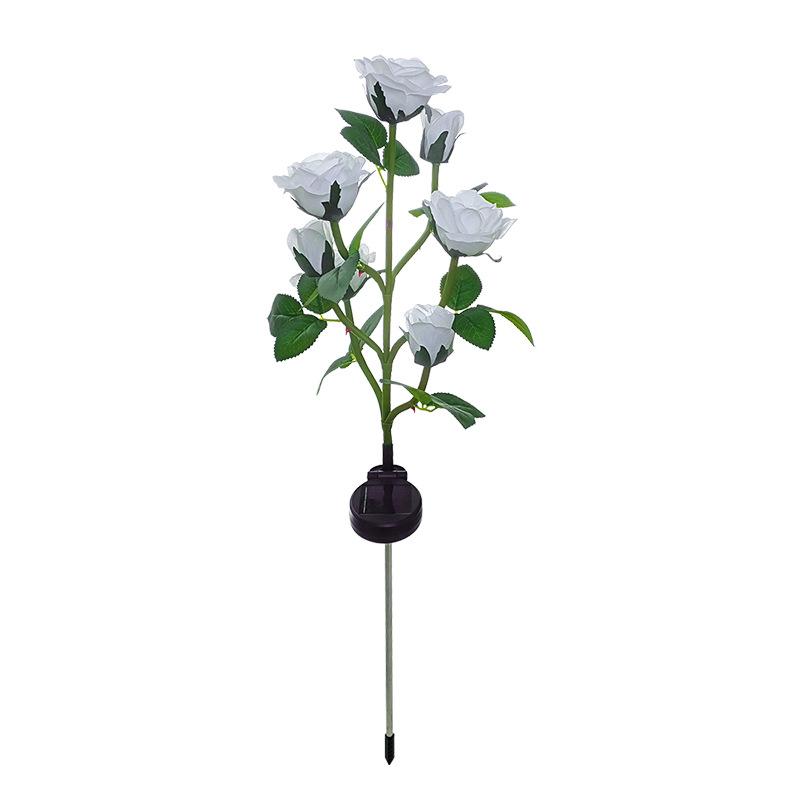 

1 шт. 7 головок солнечные уличные садовые фонари украшение имитация роза цветок декоративное ландшафтное освещение белый