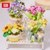 Non-Toxic Loz Tulip Sunflower Immortal Flower Potted Mini Model Building Blocks Micro With Flower Racks Bricks Home Decoration Toys Adult