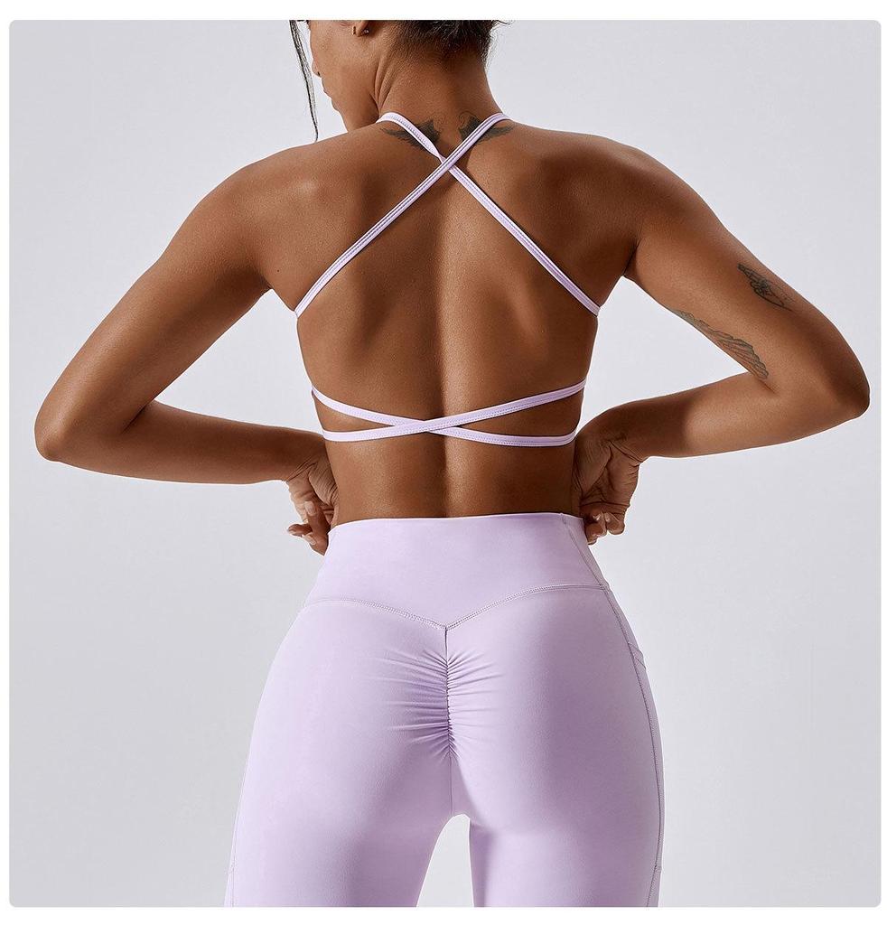 Nude Yoga Bra: Beautiful Back Sports Top for Running & Fitness - No Refunds or Exchanges.