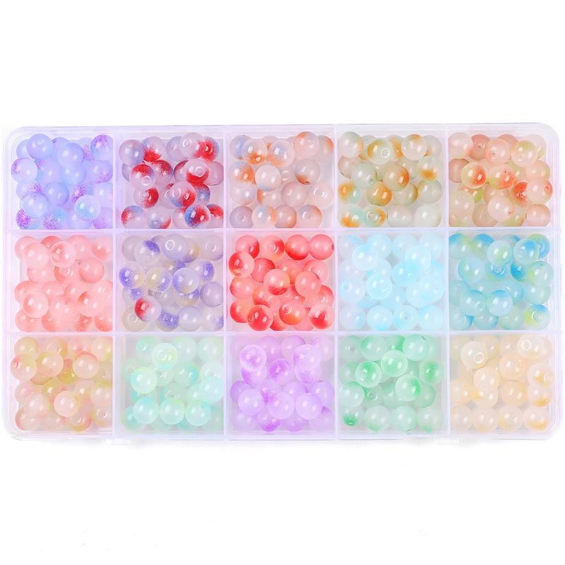 Diy Glass Set Bracelet Bracelet 8Mm Glass Jelly Double-Spell Round Bead Set Box Material Beads