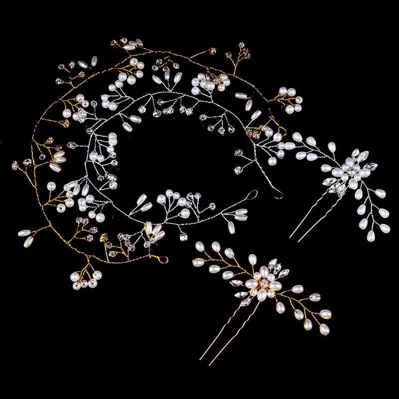 Bandeau de Mariage 35Cm Perle Accessoires Cheveux Mariée Coiffe Décorative