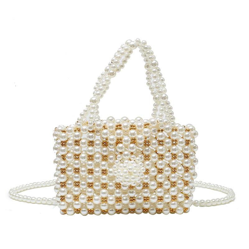 

Популярная жемчужная маленькая сумка женская новый модный дизайн ручной работы бисерная сумочка на плечо one size fits all белый