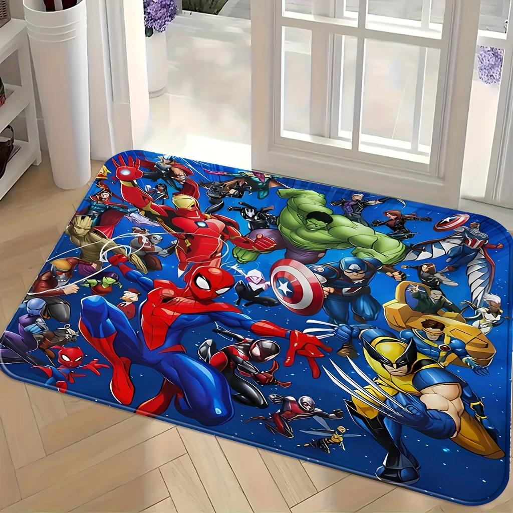 1 Marvel character printed large area Mat, cartoon anime print door mat suitable for living room, bedroom, outdoor balcony, en
