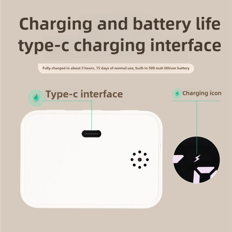 Mini Digital Kitchen Timer LED Visual Timer for Study Cooking Positive Countdown Alarm 3 Preset Time Home Charging Kitchen Timer