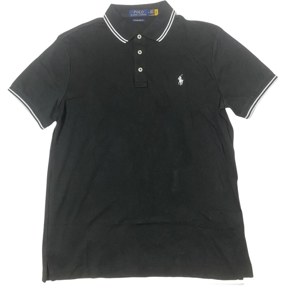 Polo Ralph Lauren Solid Color Short Sleeve Button T-Shirt Men Tops Black 710766488-004