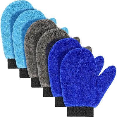 6 Pcs Microfiber Dusting Mitt With Thumb Washable Reusable Household Cleaning Mitt Car Wash Gloves Terry Weave Dusting Gloves For Plant Car Wheel