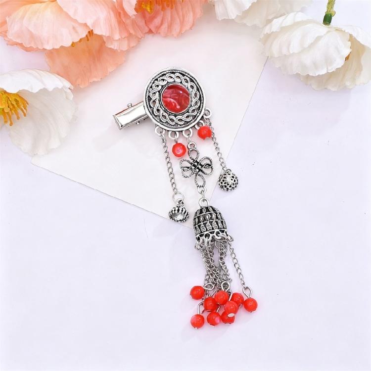 Exotic Hair Clip Side Clip with Tassels For Women Kazak Styles Hair Styling Accessory for Formal Event Costume Accessory