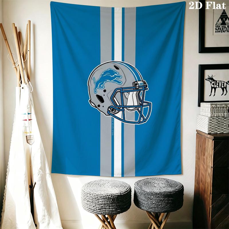 Detroit Lions Wall Tapestry Aesthetic Wall Hanging Printed Fabric Blanket Decorative Tapestries for Bedroom Living Room Home Decor