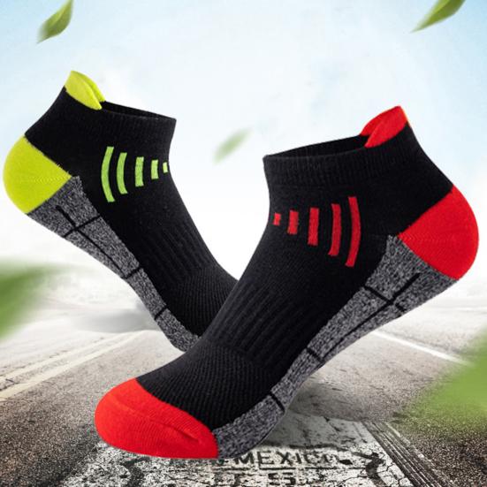 5 Pairs Men's Cotton Ankle Socks Athletic Cushioned Performance Socks Moisture Wicking Breathable Running Socks