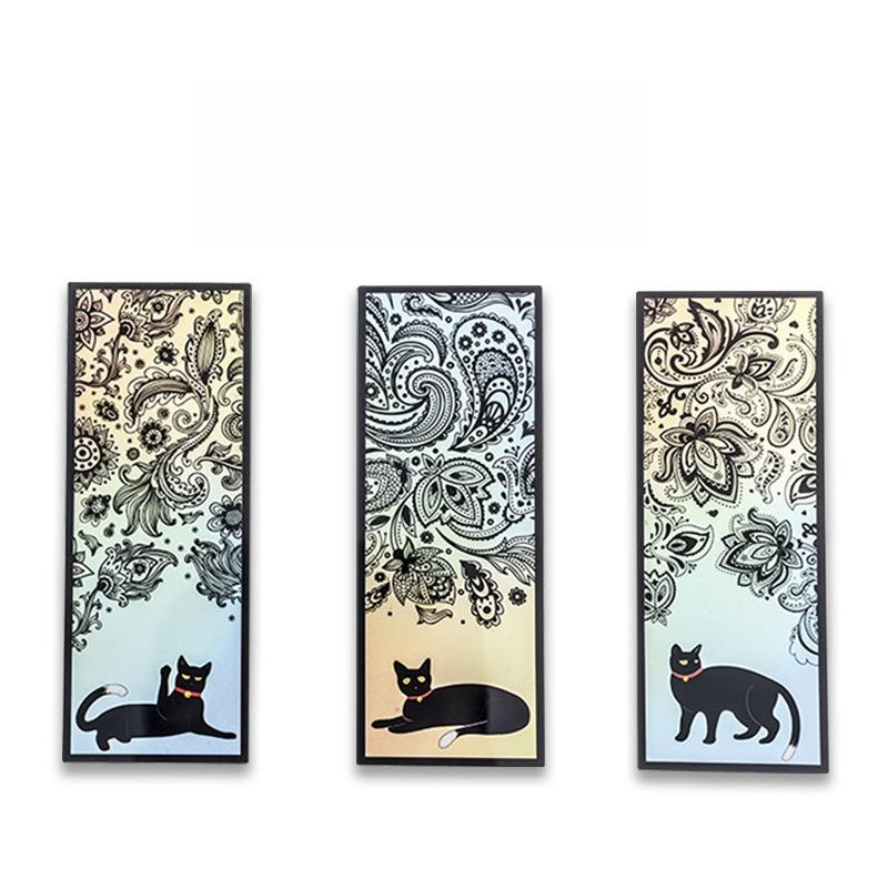 1 Set Heilia Daily Black Cat Bookmark PET Material Literary Style for Journaling Planner Book Clip Decal High Aesthetic