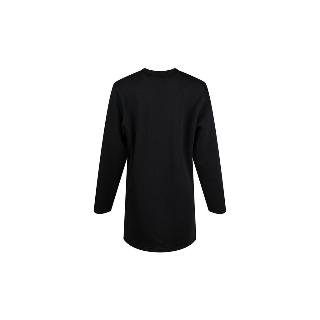 Nike Sportswear Round Neck Long Sleeve Fleece Dress Women Dresses Black CU3661-010