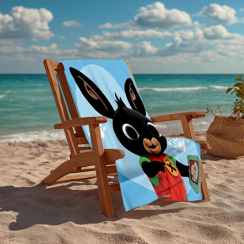 Ultra-Soft Beach Towel with Bing Theme,Ideal for Pool - Camping, Diving - Perfect Travel Essential, Vibrant Beach Towel.