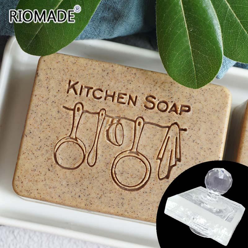 Stempel do mydła kuchennego Domowe czyszczenie Naturalny stempel Z uchwytem Akrylowy stempel do mydła Do ręcznego robienia pieczęci