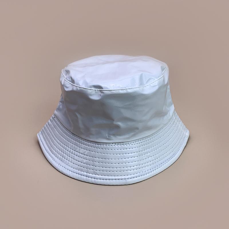 Cappelli a secchiello in pelle verniciata di nicchia Nuovi unisex Parasole Semplici Traspiranti Bicolore Versatili Moda Personale Cappelli da pescatore
