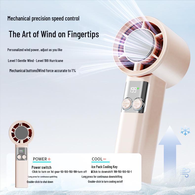 Compact Handheld Outdoor Cooling Fan - Portable, Long-lasting, Strong Wind Power