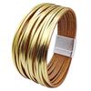 Boho-Stil Mehrfach-Einkerbung Mode Lederarmband Magnetverschluss Armband Schmuck