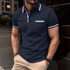 Fashion Men's Clothing Can Be Printed with Summer Casual Buttons Color Matching Pockets European American POLO Shirts