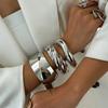 Fashion Metal Glossy Wide Bracelet Bracelet Personalized Geometric Thread Spring Bracelet