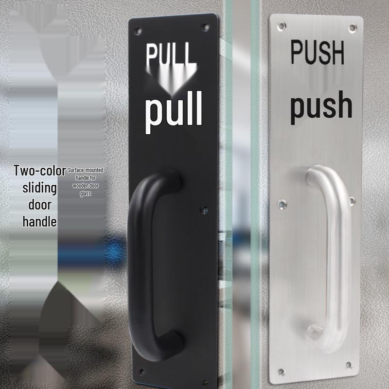 Stainless Steel Fireproof Door Pull Handle with Push-Pull Plate Indicator
