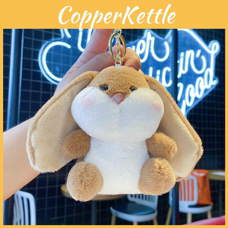 Cute Rabbit Plush Toy With Silver Keyring For Bag Accessory And Collection