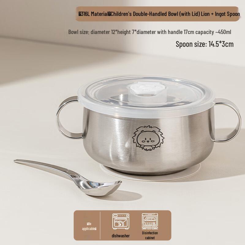 TREEJACK 316L Stainless Steel Baby Feeding Bowl Set
