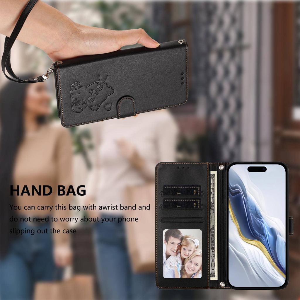 WEFOR Wallet Case for Samsung Galaxy A57 A37 A17 A73 5G A72 A71 A56 A55 A54 A53 A52 A51 4G, Cute Cat Flip Cover with Card Holder