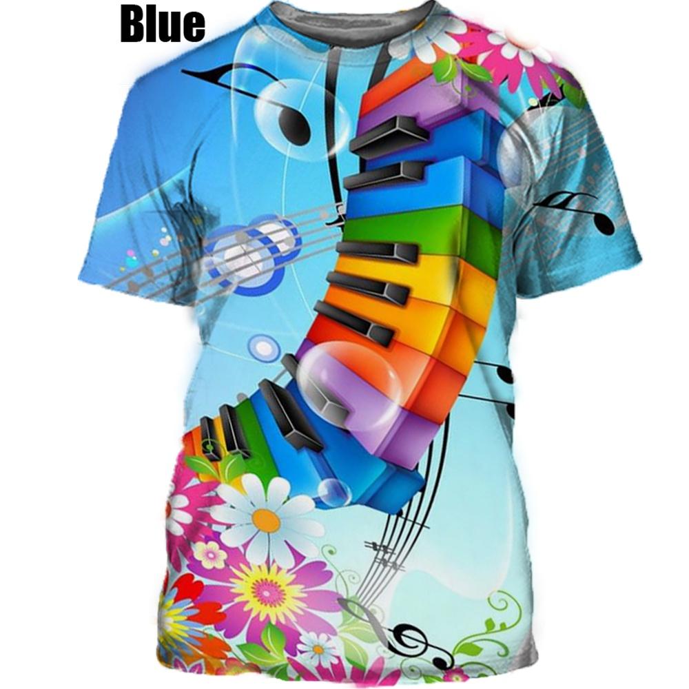 Men Women New Fashion Newest 3D Printing T Shirt Music Note Fashion Short-sleeved T-shirt 3D Men Women Tops Pullover Tee XXS-6XL