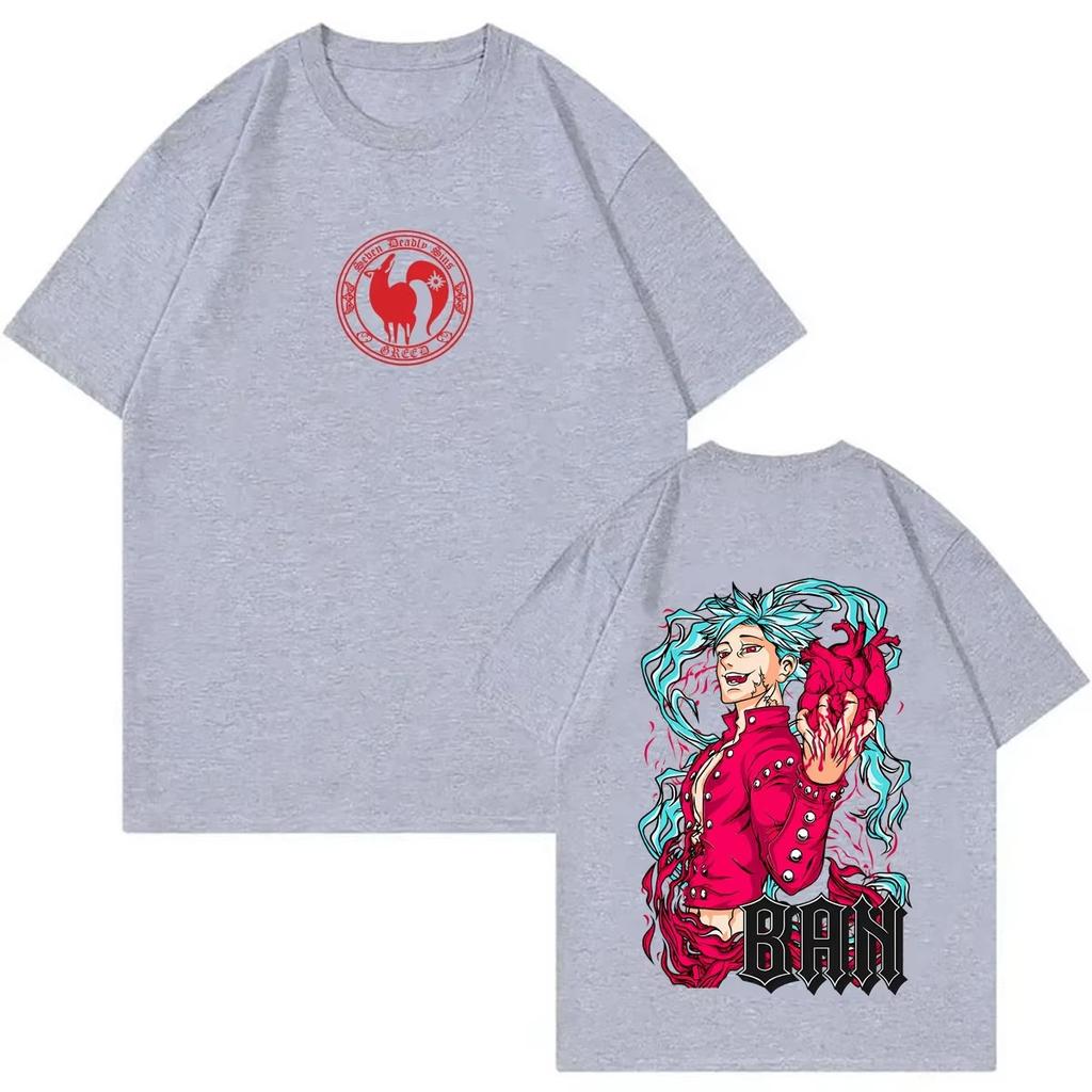 Sommer-Heißverkauf Anime Die Sieben Todsünden T-Shirt Fuchs Sünde der Gier Ban Grafik-T-Shirt Unisex Unisex Vintage Streetwear T-Shirt