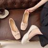 Evening Shoes Bow Gentle Ballet Shoes New Spring 2025 with Fairy Style Low Heel Female Skirt Single Shoes