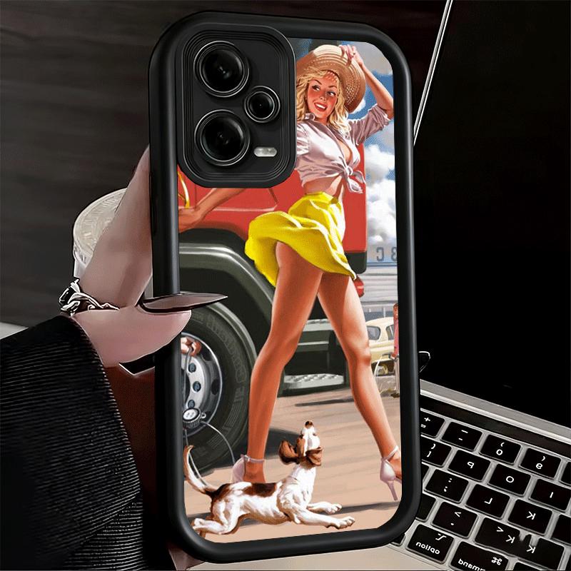 Retro Poster Style Pin Up Girls Soft Phone Case for Xiaomi Redmi Note 15 14 13 12 11 Pro Plus 10S 11S 4G 11T 5G Shell Silicone F
