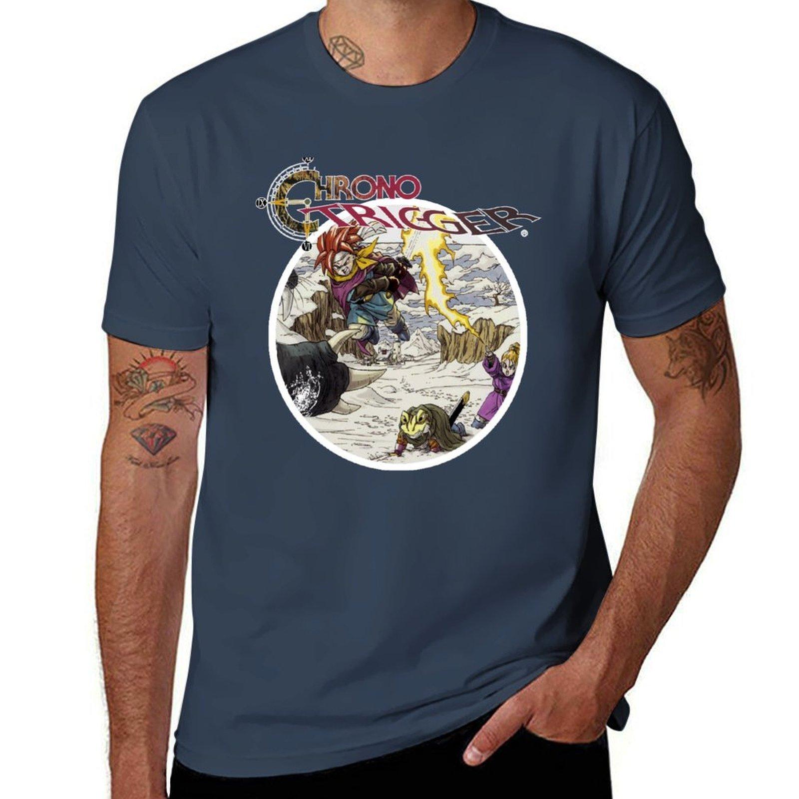 Chrono Trigger TShirt Basic Solid Color Short Sleeve Cotton Top S