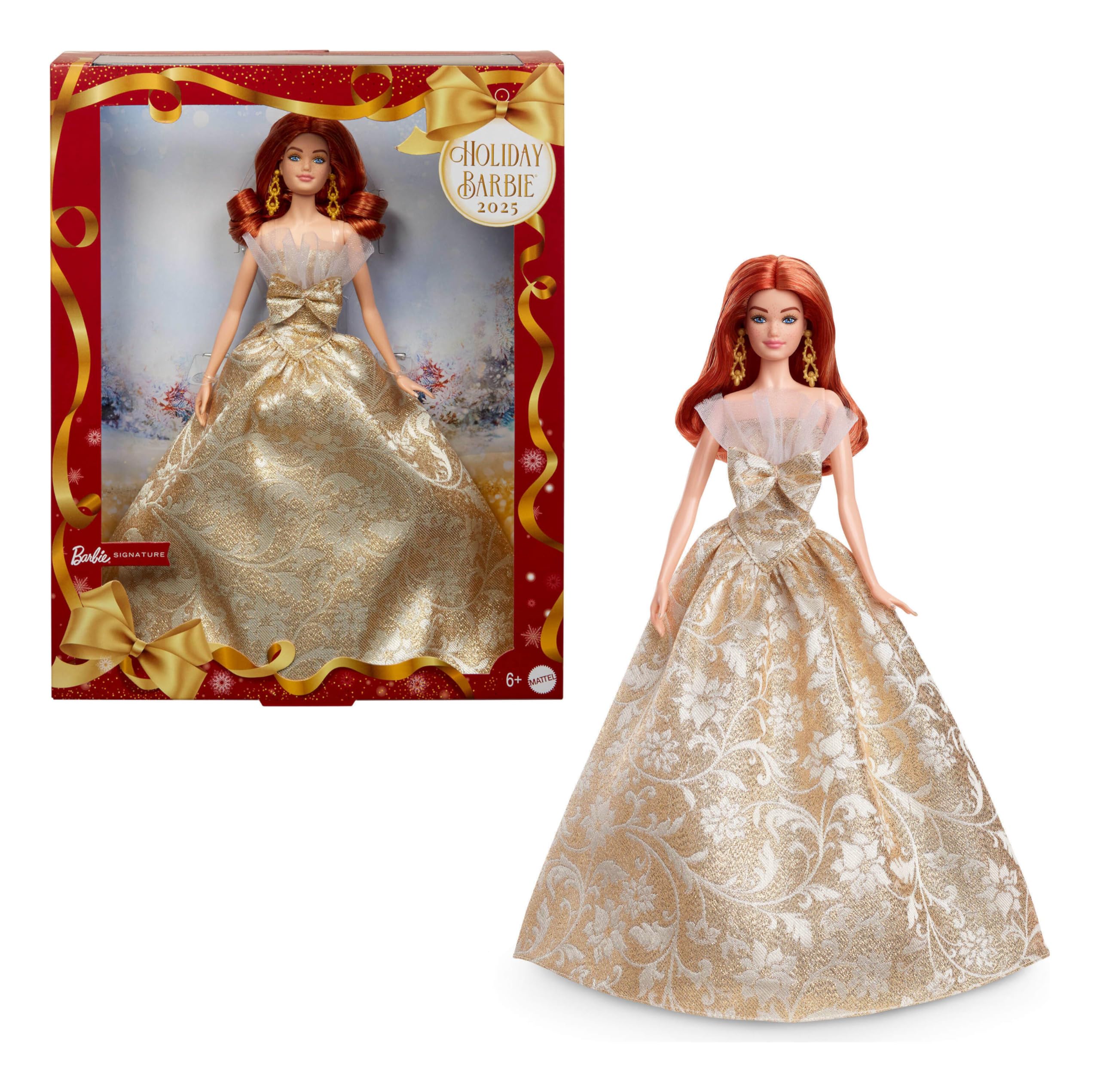 

Barbie Holiday Barbie Red Hair Signature Black Doll House for Ages Gold JBH99 Dress-Up & 6+