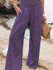 European & American High-Waisted Loose Summer Casual Wide-Leg Trousers for Women - Cotton Linen