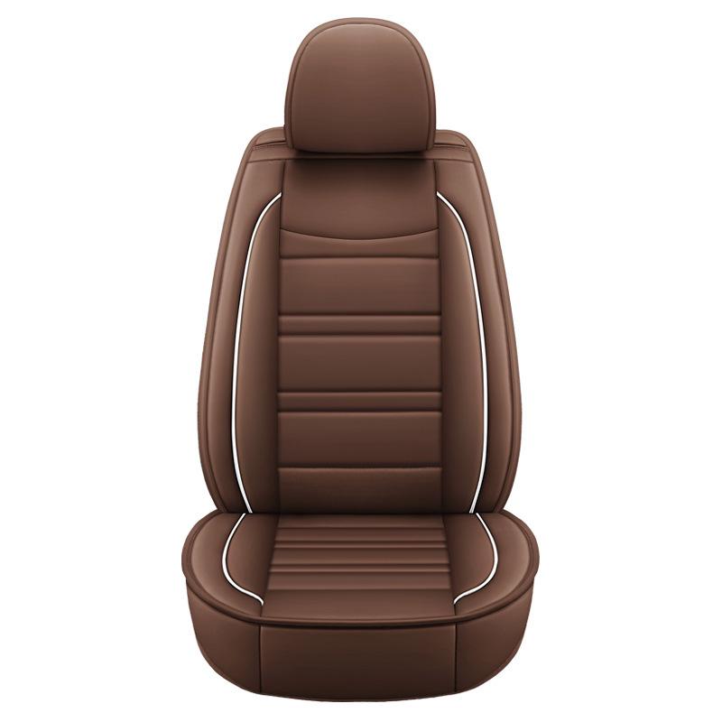 Premium 1-Seat Car Seat Cover Full Set PU Leather Quilted Front Protectors Cushion for SUVs Truck(Only 1 Seat Cover)
